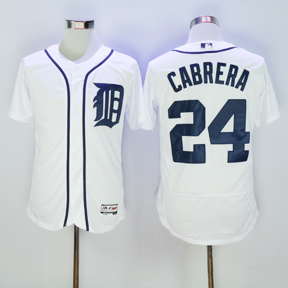 Men Detroit Tigers 24 Cabrera White MLB Jerseys